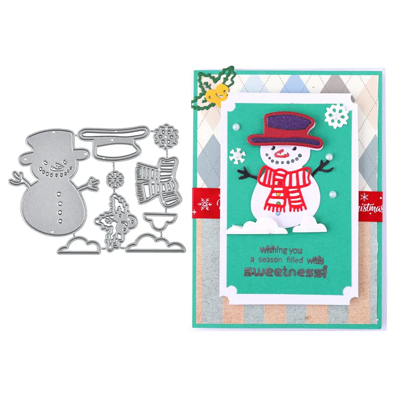 

GJCraft Winter Dies Snowman Metal Cutting Dies for Craft Dies Scrapbooking Embossing Die Cut Stencil Cutting Dies