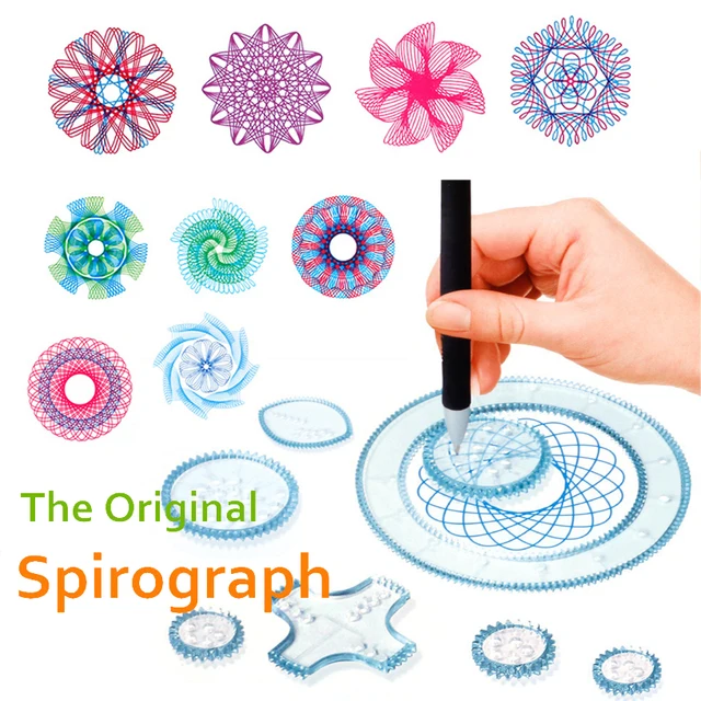 22pcs Spirograph Drawing toys Ruler set Interlocking Gears Wheels Puzzle Geometric Drafting Tools Accessories Creative Education 1