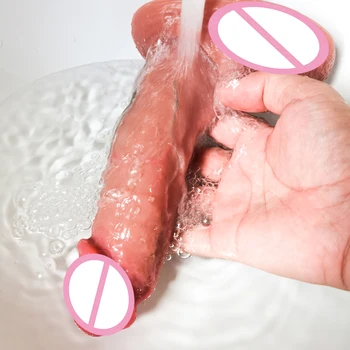 Soft Real Skin Silicone Huge Dildo Realistic Suction Cup Dildo Male Artificial Rubber Penis Female Dick Sex Toys For Women Dildo 6