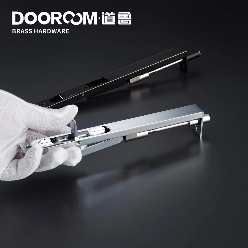

Dooroom Brass Flush Bolt Latch Concealed Security Slide Lock Lever Action 8" 10" 12" 24" For Double Door With Powerful Spring