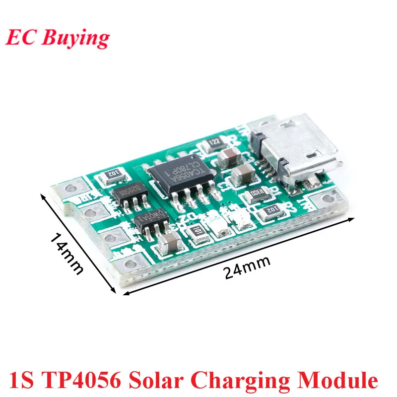 1S Micro USB 1A 4 2 V 3 7 6 18650 Литий Батарея зарядное устройства на солнечных батареях