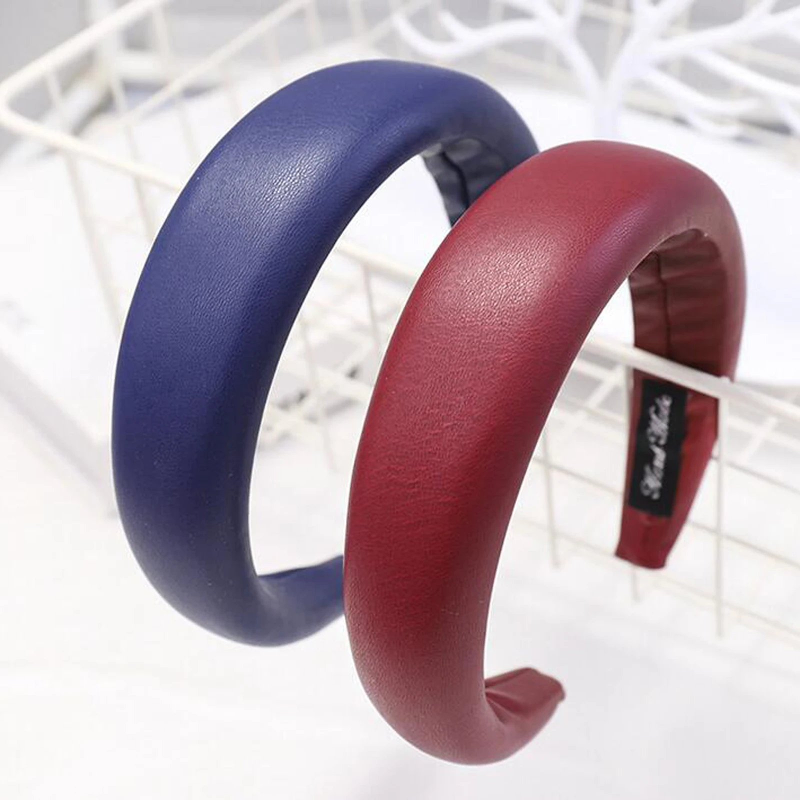 Новая толстая губка оголовье гладкая искусственная кожа Hairband для женщин твердая Осенняя лента для волос широкий тюрбан Украшения для волос оптом
