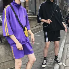 New Summer Tracksuit Set Men's Half Sleeve T-shirt + Loose Shorts Casual Sportswear Tracksuit 2 Pieces Set Jogger Suits for Men