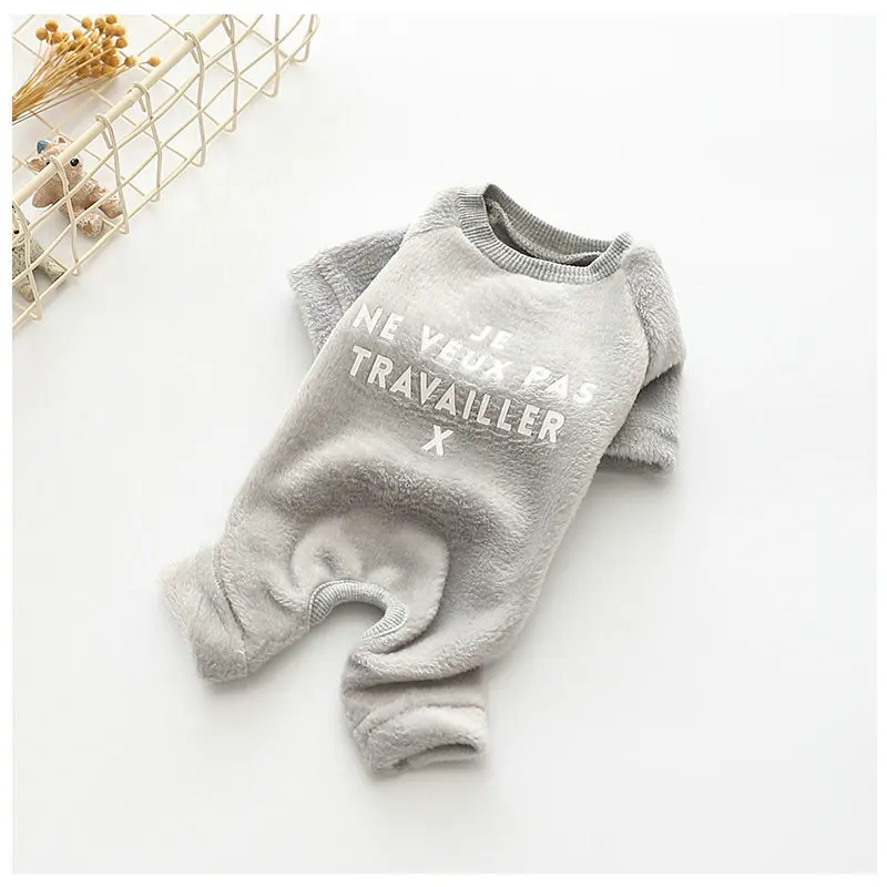 gray Fall/winter dog new pet clothing cotton single-sided velvet vests pet dog clothing pet clothes - Цвет: gray