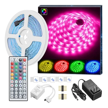 

12V LED Strip Lights 5050 RGB Lamps IP65 Waterproof RF Remote Controller Apply for Party, Home Aluminum Auto Decoration DC 5M