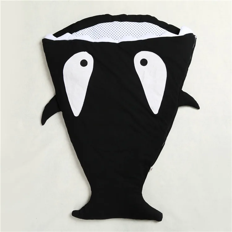 Спальный мешок LOOZYKIT для младенцев, спальный мешок в форме акулы, спальный мешок с героями мультфильмов, осенне-зимний хлопковый спальный мешок для новорожденных, креативные подарки - Цвет: black