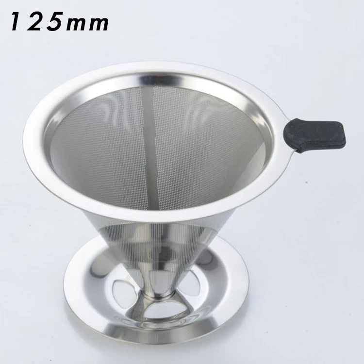 Двухслойный фильтр для кофе 304, держатель для кофе из нержавеющей стали, воронка-дриппер для кофе, сетчатый фильтр для кофе, 3 размера