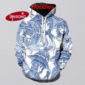 

3d print hoodies mens anime konosuba-megumin harajuku sweashirts/pants jacket men short hooded homme clothes hip hop streetwears
