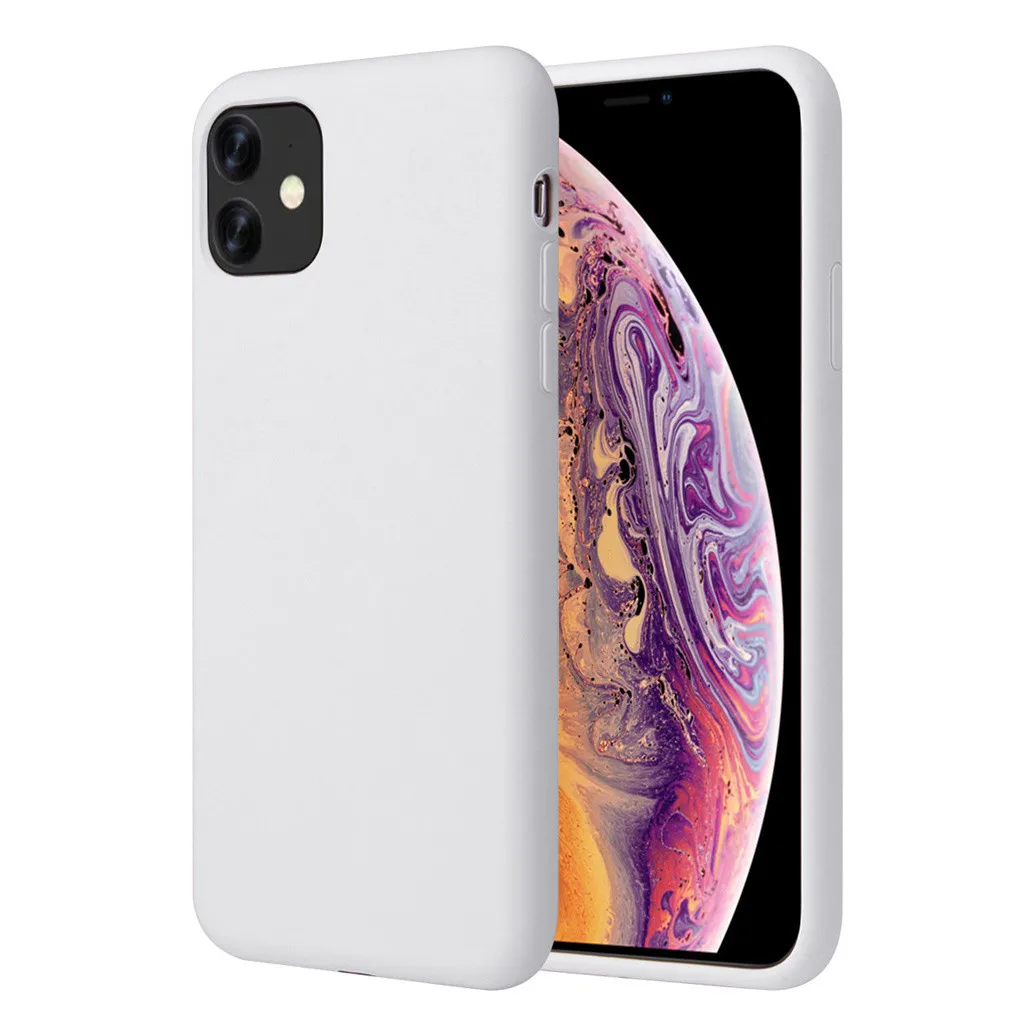 Mosunx для iphone 11, 6,1 дюймов и Pro Max, 6,5 дюймов, Pro, 5,8 дюймов, жидкий силиконовый гель, резина, полный корпус, ударопрочный, защитный - Цвет: Белый