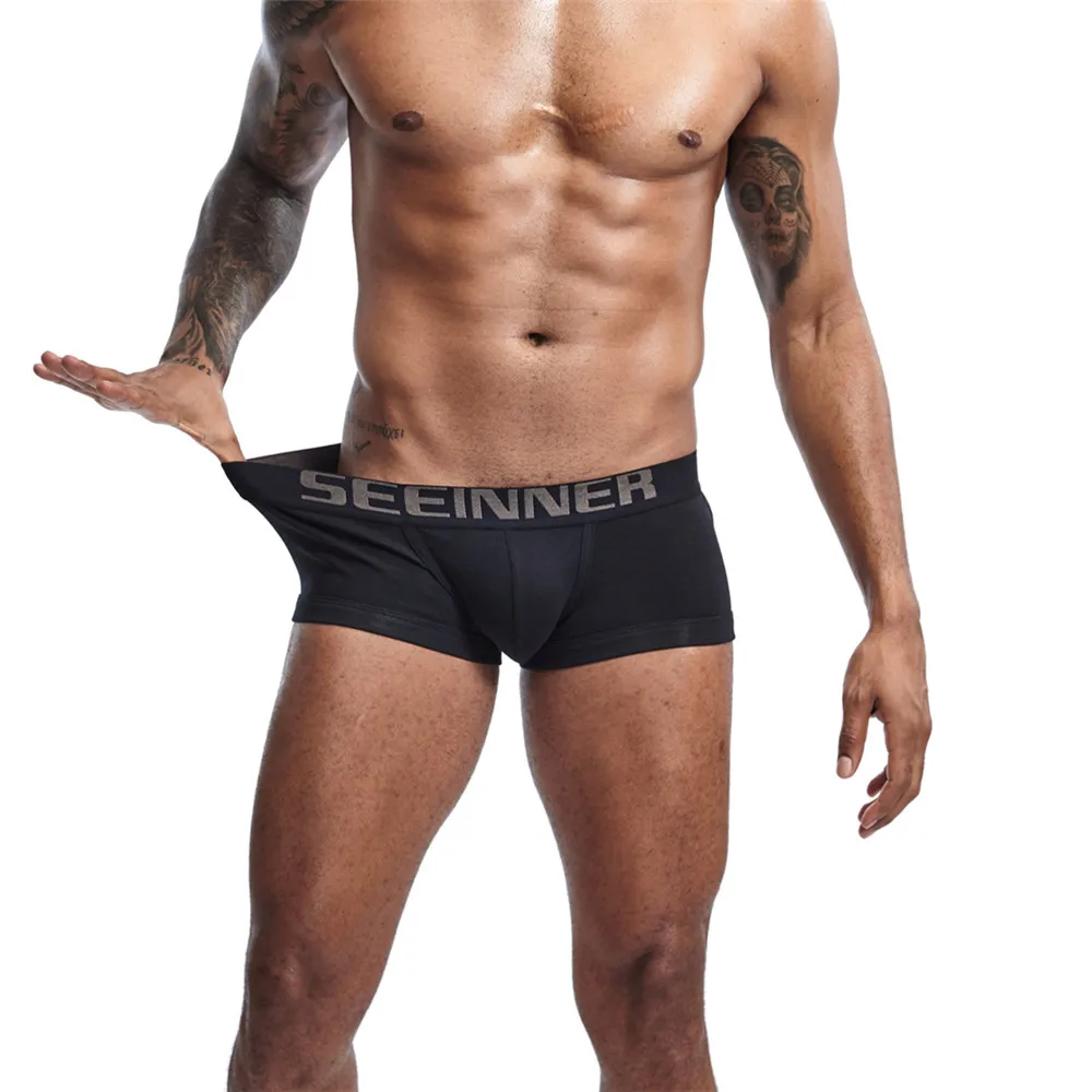 New Mens Underwear Solid Classic Men Underpants Cotton Short trunk Spandex Man Pants Comfort Elastic Man Boxers Hot