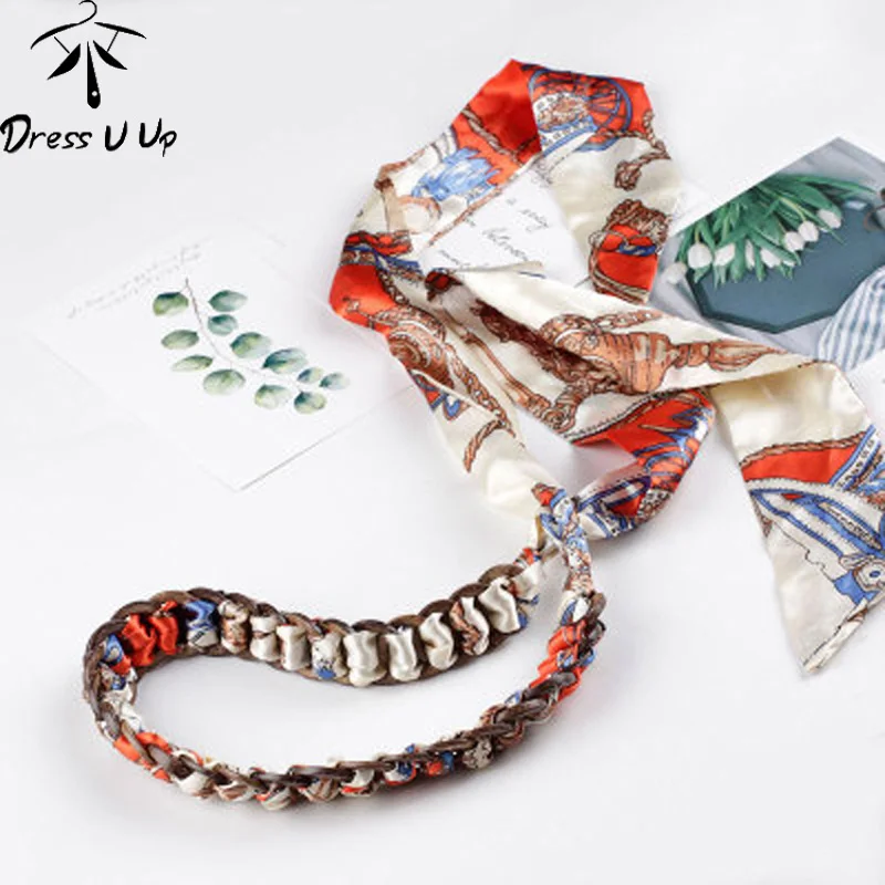 DRESSUUP новая печать широкая ткань ремни для женщин платье джинсы пояс длинный плетеный пояс шарф пояс