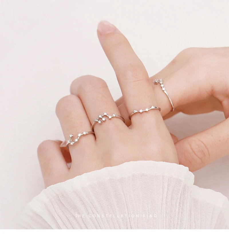 Flyow 925 Sterling Silver CZ Horoscope Zodiac 12 Constellation Astrology Adjustable Statement Ring for Women Teen Girls Birthday Gift,Size 7 Flyow 925 Sterling Silver CZ Horoscope Zodiac 12 Constellation Astrology Adjustable Statement Ring for Women Teen Girls Birthday Gift,Size 7