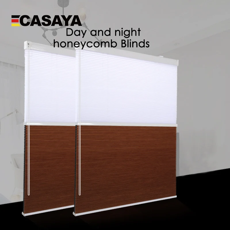 Compare Fashion Day and Night Honeycomb Blinds New Arrival Double Cellular Blinds Shades For living Room Bedroom 50%~100% shading rate