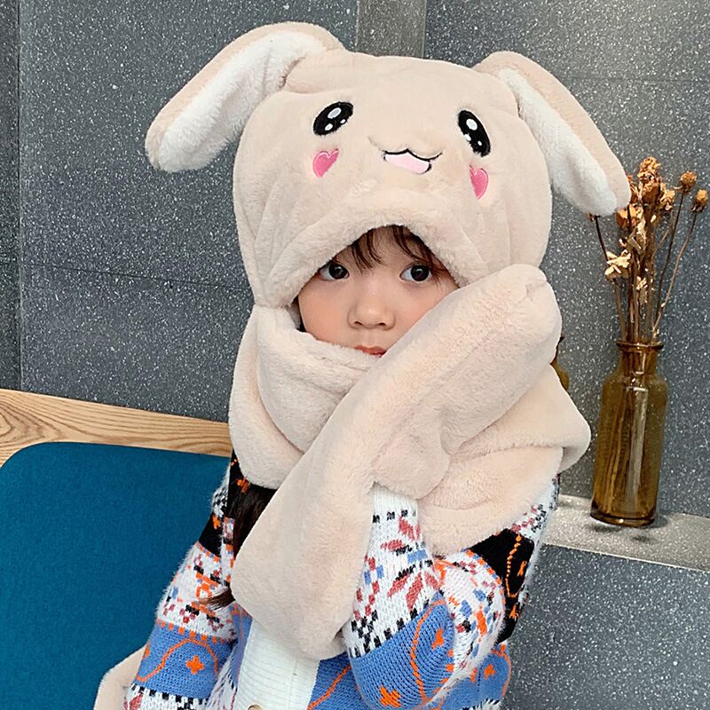 Plush Hat and Scarf In One
