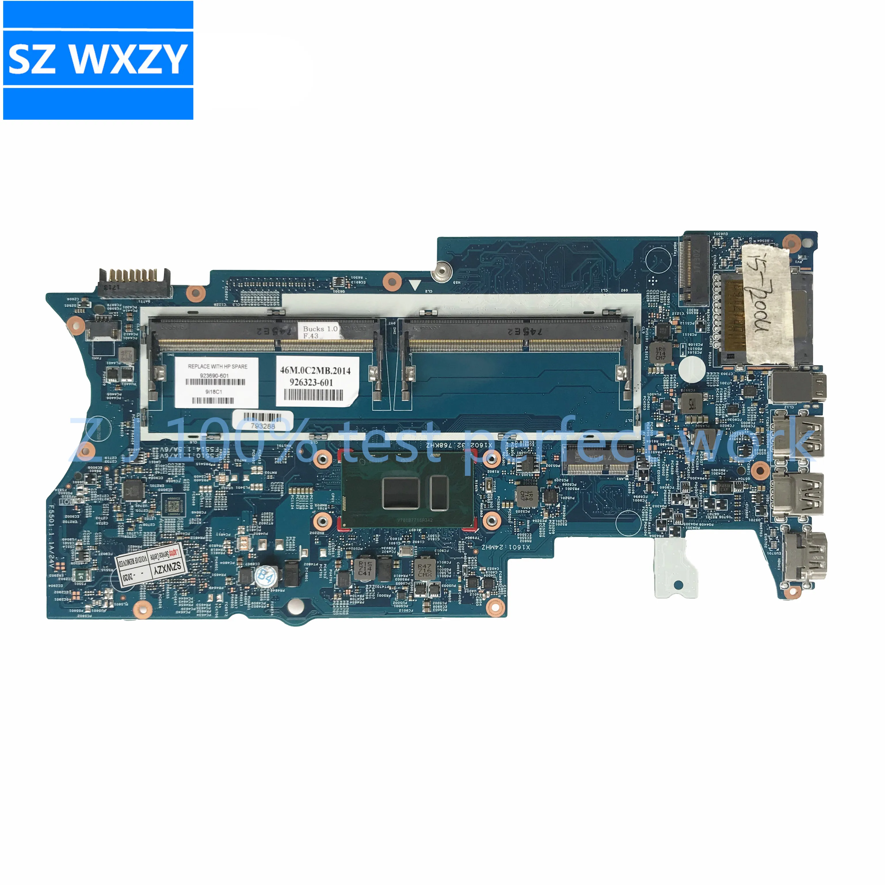 Материнская плата DDR4 для ноутбука HP Pavilion x360 14-BA с i5-7200u CPU 923690-601 923690-001 448.0C203.0011 100%