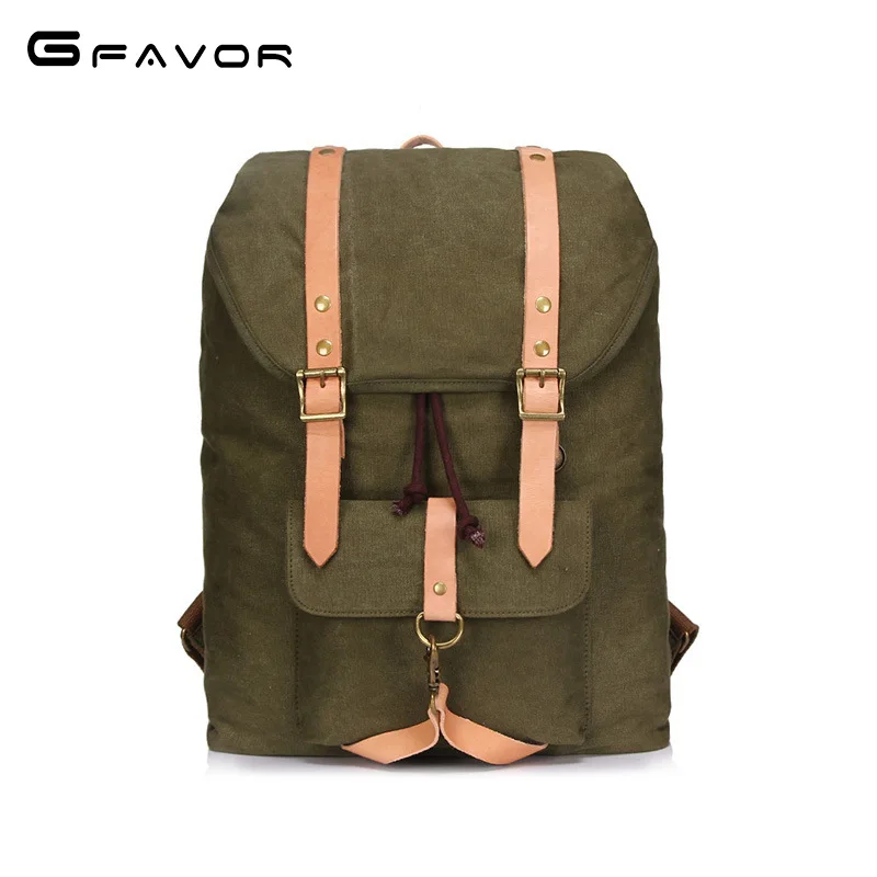 

SOURCE 2020 New Style MEN'S Backpack Backpack Sail with Leather Trendy Bag Large Capacity Bag Retro