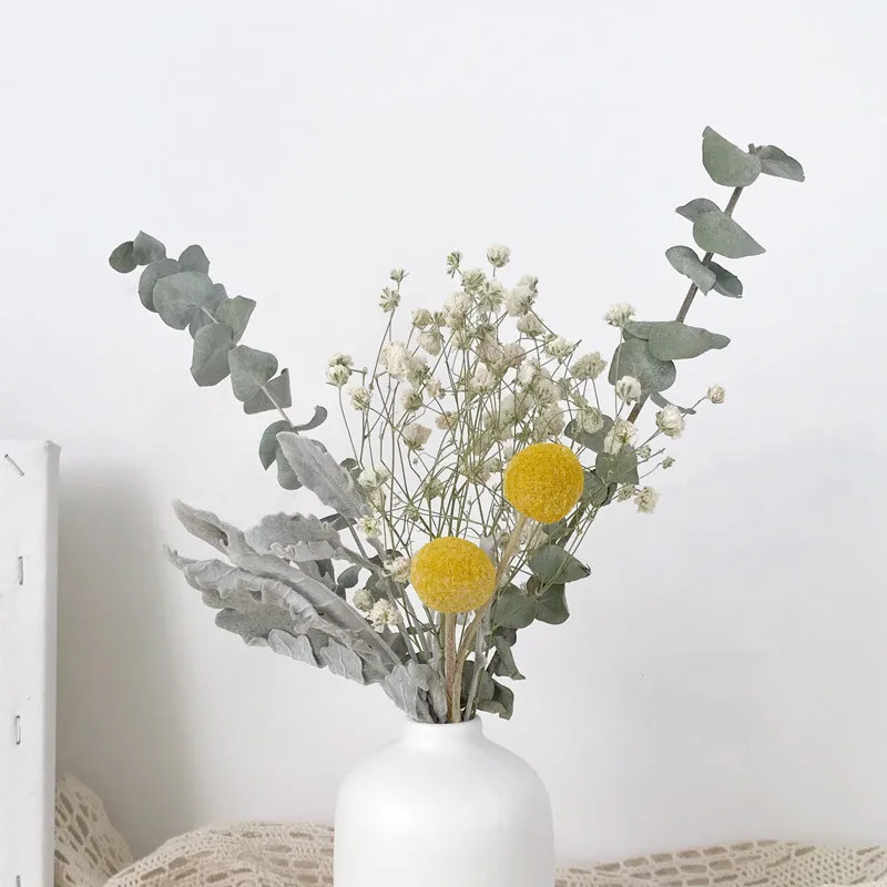 

Real Natural Dried Flower Bouquet Rose Pampas Grass Gypsophila Plants Home Decoration Christmas Gifts DIY Crafts