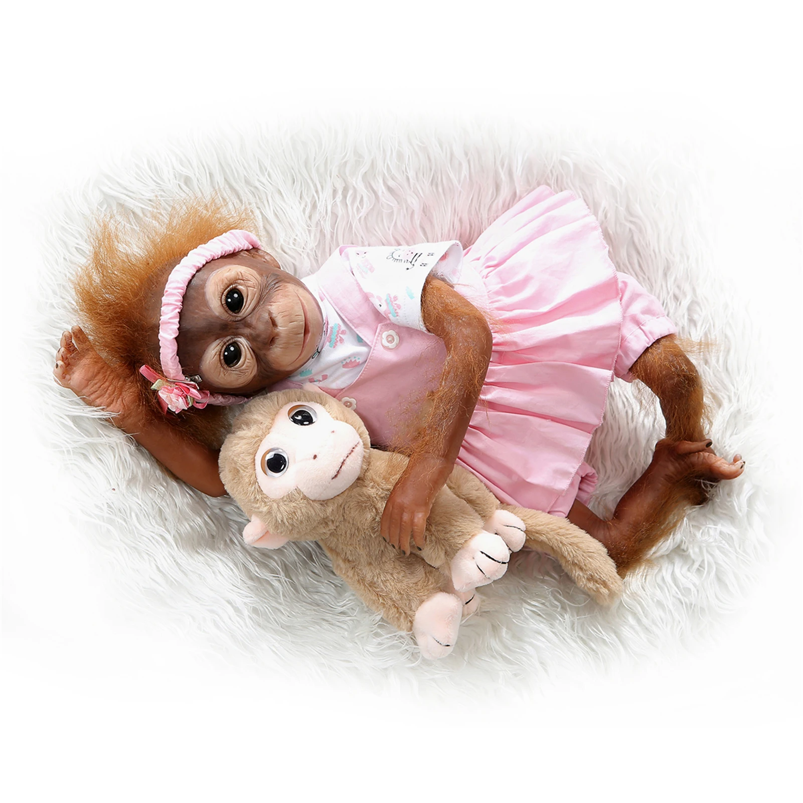 Decdeal 21 Zoll realistische Baby Monkey Doll lebensechte wiedergeborene K1F5 