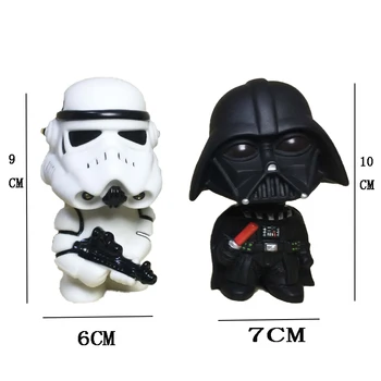 

Car Decoration 1PCS Mini Black Darth Vader White Stormtrooper Doll Star Wars Action Figure Car Interior Model Decoration Gift