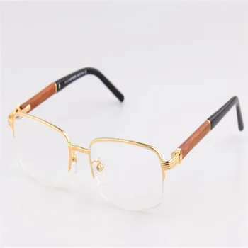 

MONGOTEN Business Men Half Rim Alloy Optical Eyewear Clear Lens Silver Gold Goggle Brand Design Myopia Eyeglasses Spectacle Men