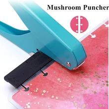 Профессиональный блокнот Дырокол со свободными листьями: Дырокол в форме гриба, ручная дыропробивная машина с линейкой, резак для бумаги, дырокол для связывания