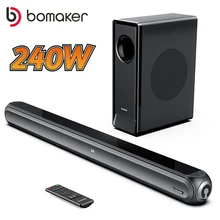 

BOMAKER 240W 2.1 CH SoundBar with Dolby 3D Surround System Home Theater Bluetooth Speaker with Subwoofer Soundbar Speakers