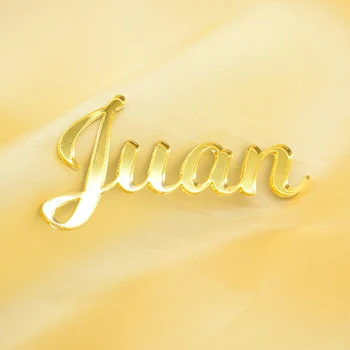 

Gold mirror acrylic personalised laser cut name place cards for wedding table decoration