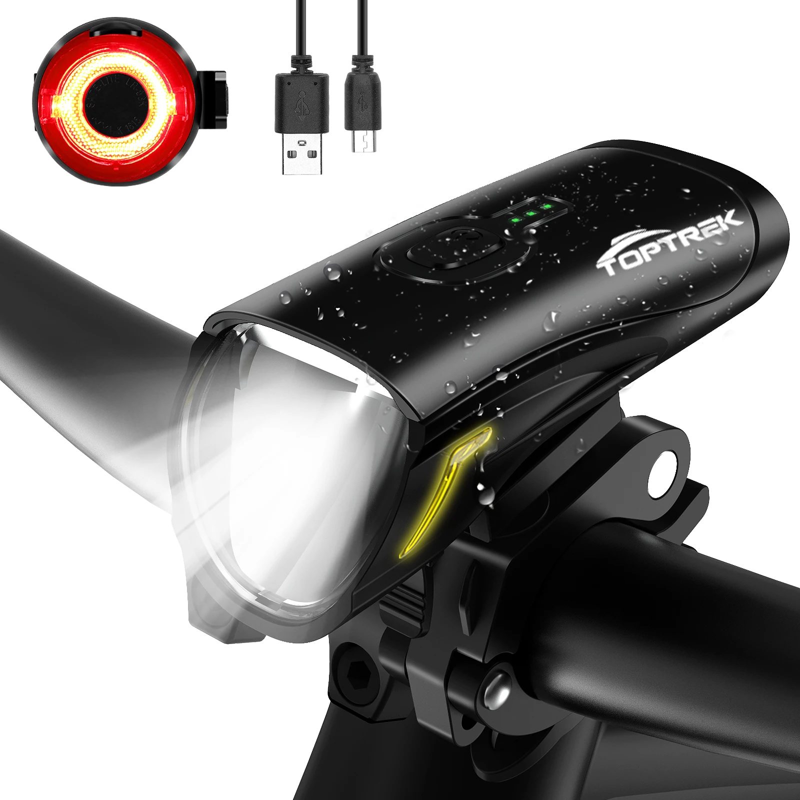 USB LED Fahrradbeleuchtung Fahrrad Scheinwerfer Fahrradlampe Fahrradlicht Sport 