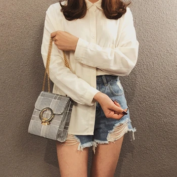 

Quality Leather Small Shoulder Messenger Bags for Women 2020 Chain Metal Lock Crossbody Bag Female Party Mini Bag Louis Brand Cc