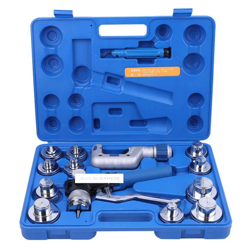 New Upgrade VHE-42B Hydraulic Tube Expander Kit Pipe Expanding Tool Set Air Conditioning Copper Tube Expander Refrigeration Tool 1 4 hex shank imperial tube pipe expander support 7 8 3 4 5 8 1 2 for air conditioner conditioning swaging rotary tool set