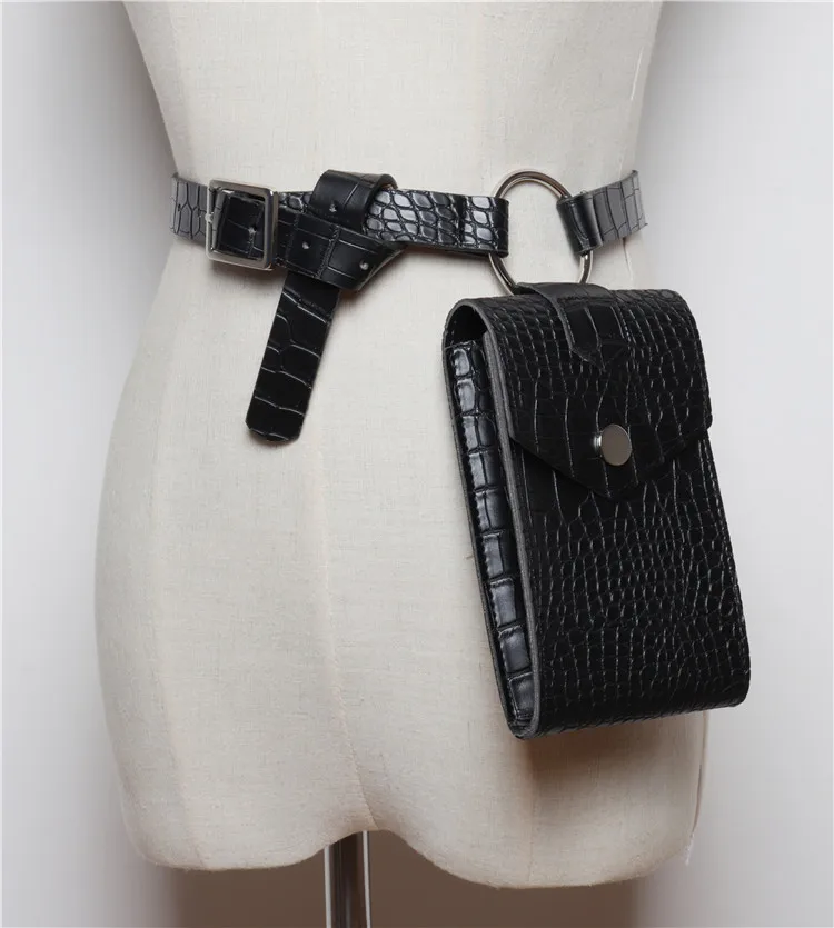 black Crocodile Mihaivin кожаная поясная сумка для женщин поясная черная поясная сумка змеиная поясная сумка для телефона сумка на плечо сумка для женщин s hip Pack - Цвет: black Crocodile