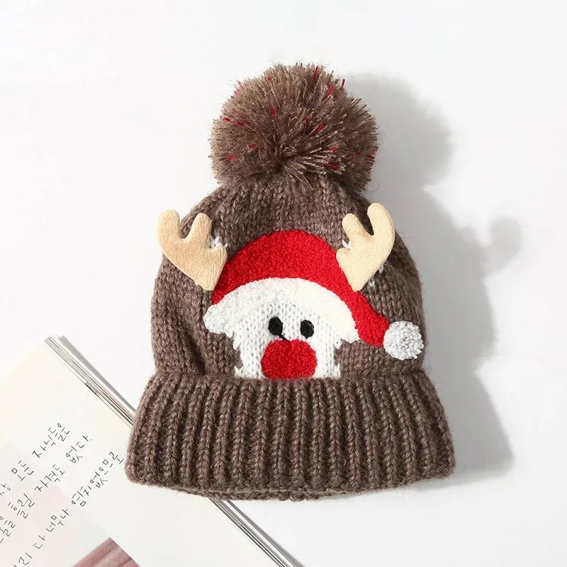 Детская Рождественская шапка, пушистая, теплая, толстая, для детей 2-5 лет, шапка с рогом лося, 5 цветов на выбор,, новогодний, Рождественский подарок - Цвет: All code