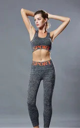 Стиль женский спортивный костюм для фитнеса йога не стальное кольцо Мода и спортивный бюстгальтер с брюки поддержка