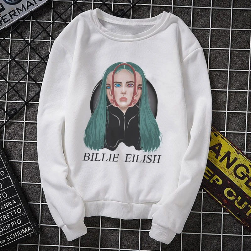 Западная мода; Новинка; Kawaii Billie Eilish для девочек в розовом цвете, Женский свитшот, пуловер для новорожденных мальчиков, куртки с капюшоном на осень с длинными рукавами и принтом Billie Eilish Толстовка - Цвет: 3811