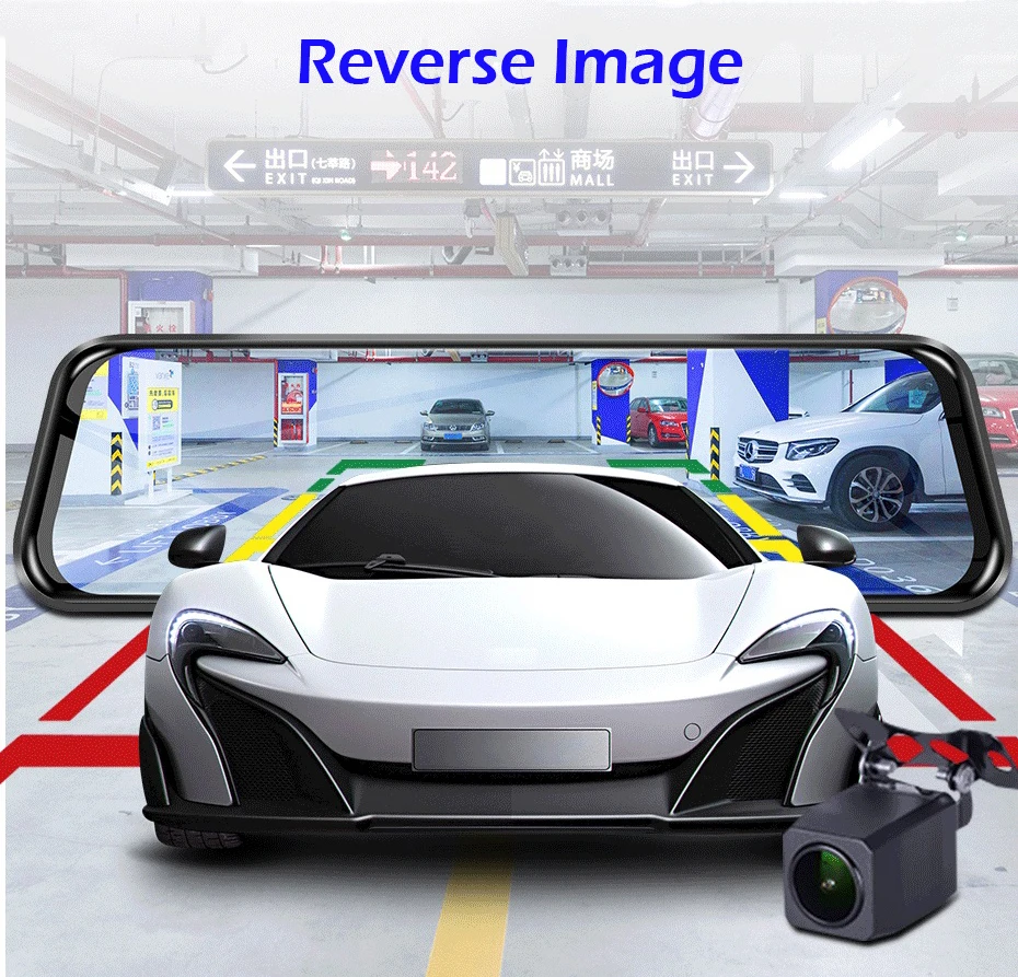 Автомобильная зеркальная видеокамера Antcam 12 дюймов 4G Android 8 1 GPS навигация ADAS 2 Гб