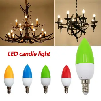 

Light Bulb Candle Light LED Bulb Colorful Durable Eco-Friendly Luminous 2835 E27/E14 PC & Acrylic Home Room Lighting Fixture