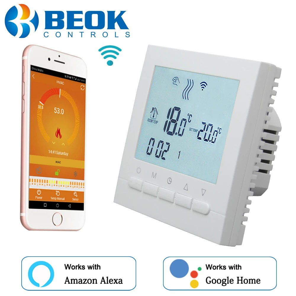 BEOK BOT 313WIFI termostato di riscaldamento caldaia a Gas Smart Wifi  regolatore di temperatura per caldaie funziona con Alexa Google  Home|Sistema di controllo della temperatura smart| - AliExpress
