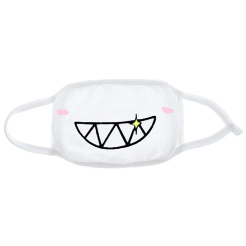 Fashion Expression Mouth Mask Anime Cotton Mouth Mask Unisex Mask Mouth-muffle Dustproof Respirator Cute Anti-Dust Mouth Covers - Color: Brown