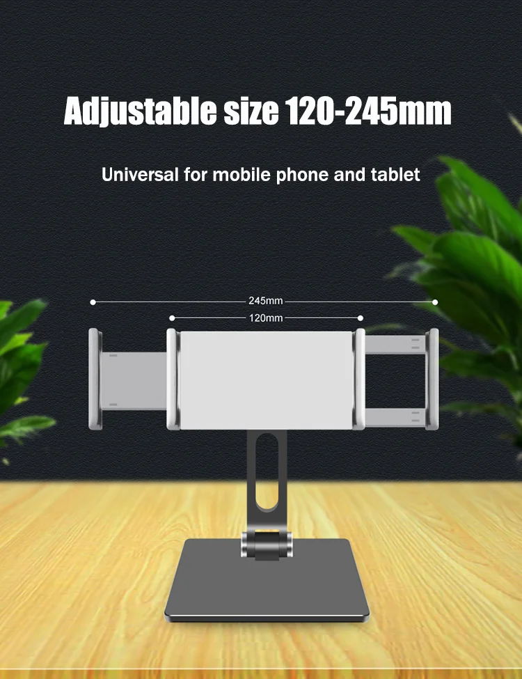 2021 New Universal aluminum tablet phone support desk adjustable tablet pc clamp holder for android ipad tablet holder stand