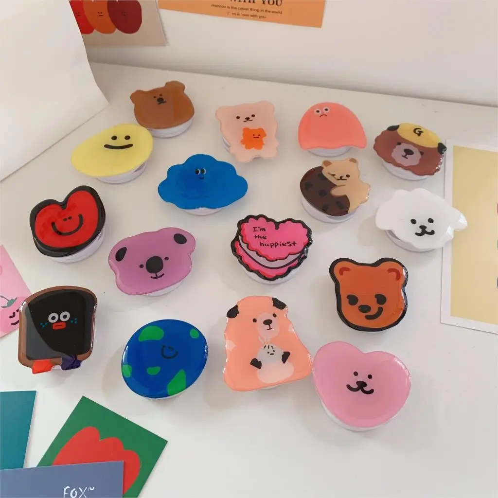 Cute Cartoon Dropping Glue Fold Finger Grip Ring Mobile Phone Holder For iphone Samsung Xiaomi Redmi Stand Bracket Phone Holder