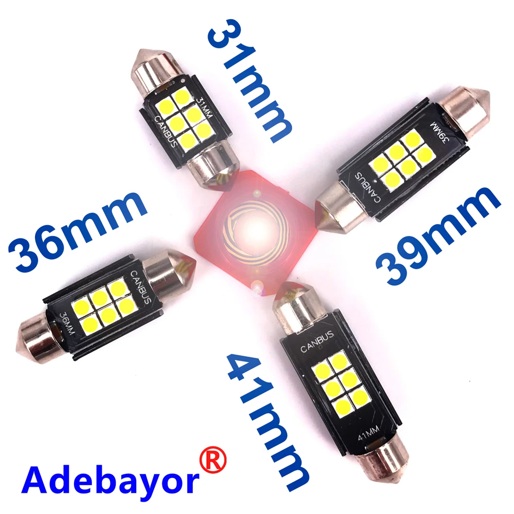 Светодиодный купольный светильник 10 x Festoon 3030 6 SMD c5w 31 36 39 41 мм без ошибок Canbus для