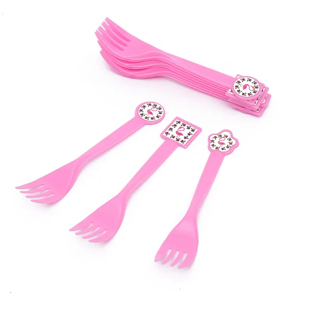 New Flamingo Birthday Party Disposable Tableware Set Party Paper Plate Napkin Napkin Summer Hawaii Flamingo Event Party Supplies Fork 10pcs