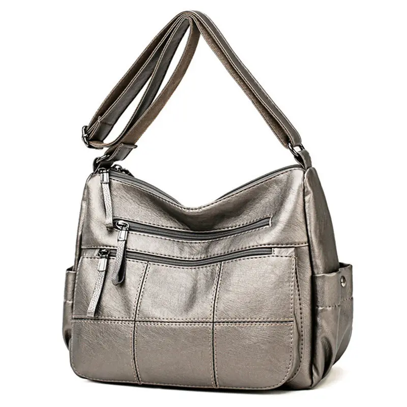 Популярный роскошный мягкий кожаный женский ручной сумки Bolsa Feminina сумки через плечо для женщин повседневные дорожные сумки-мессенджеры Sac A основной Femme - Цвет: Bronze
