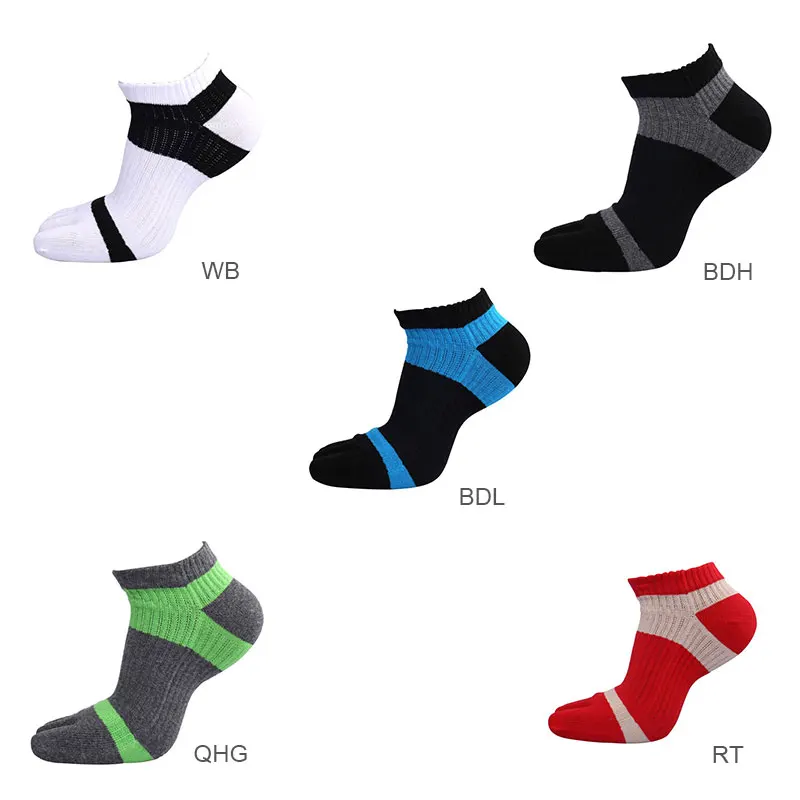 Men's Cotton Finger Socks Breathable Five Toe Socks Pure Color Sock Cycling Sweat Absorbent Ankle Socks