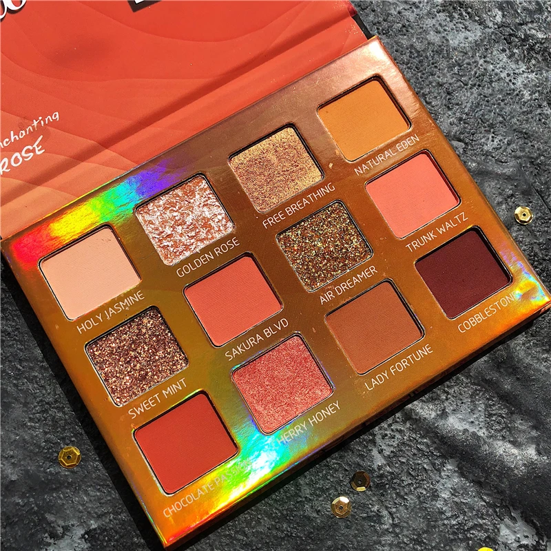 Палитра теней для век профессиональная палитра 12 цветов блестящая матовая