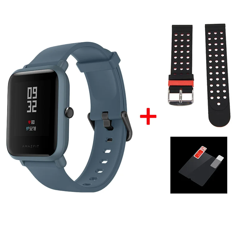 Английская версия Huami Смарт-часы Amazfit Bip Lite 45 дней Срок службы батареи 3ATM сердечный ритм Amazfit Bip Lite Часы Android iOS - Цвет: blue and black