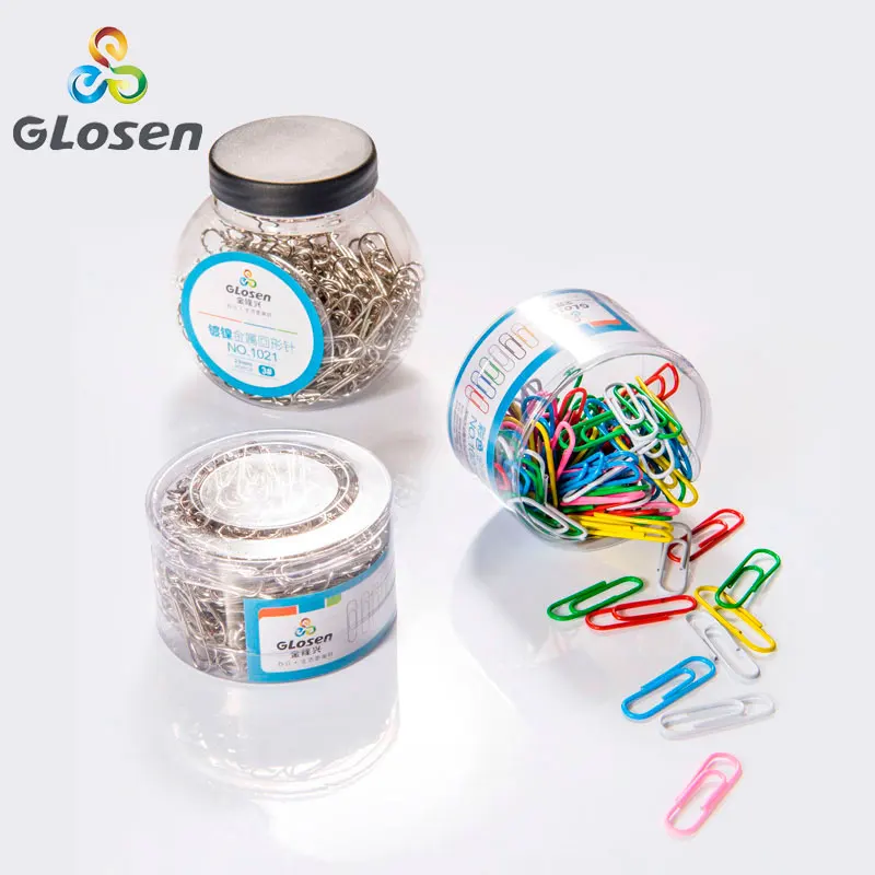 Канцелярские металлические зажимы офисные клипсы бумажные 160 шт/баррель коробка