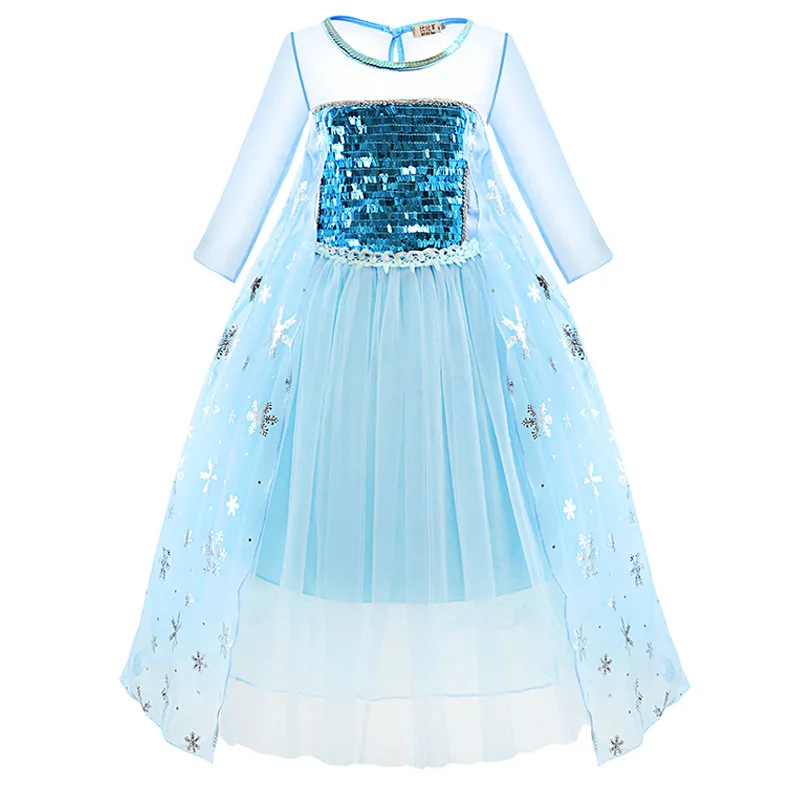 Платья Снежной Королевы Эльзы и Анны для девочек; подарок на день рождения; вечерние платья-пачки принцессы для девочек; Рождественская одежда для детей