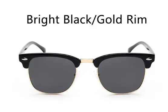 bright black black Классические дизайнерские солнцезащитные очки в винтажном стиле для женщин, летние популярные мужские солнцезащитные очки с прозрачными заклепками - Цвет линз: bright black black