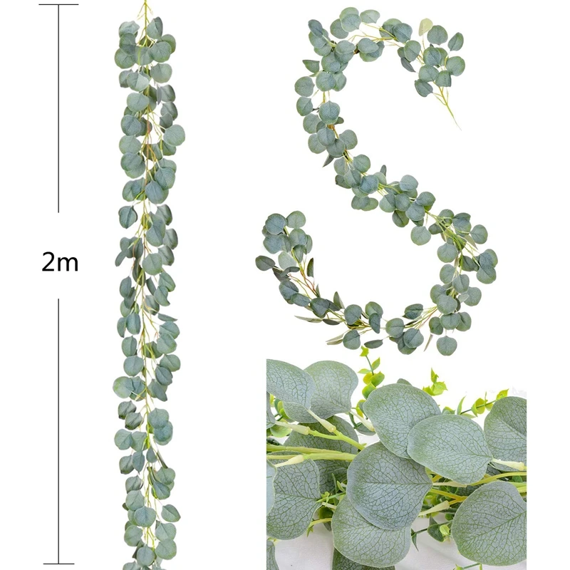 

Artificial Eucalyptus Garland Eucalyptus Leaves, Handmade Eucalyptus Vine, Green Leaves Garland, Wedding Wall Decor